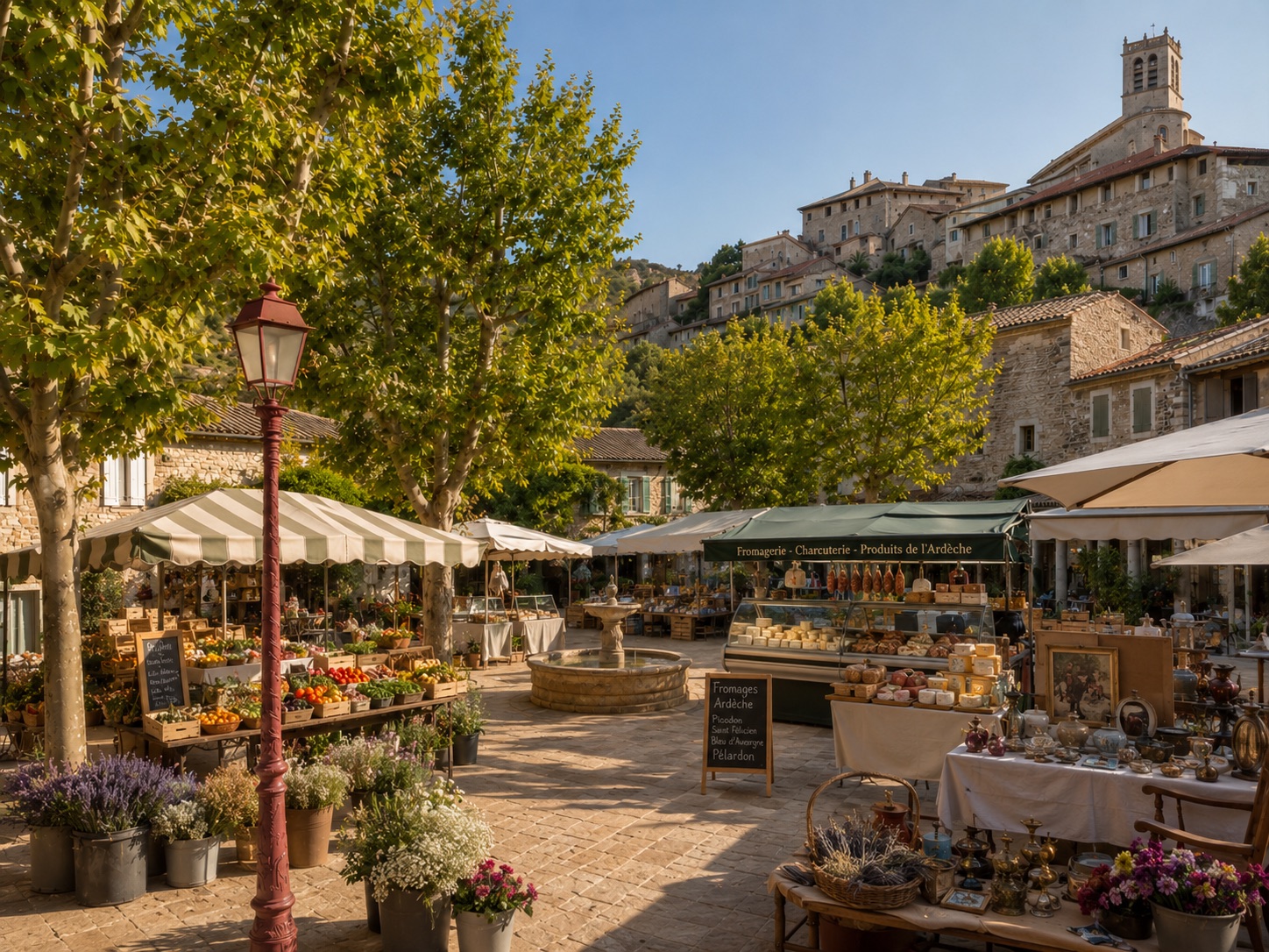 Marché de village en Ardèche